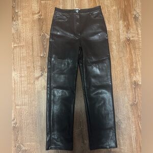 Aritzia Brown Melina Leather Pants